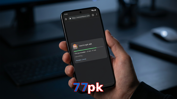 Main screen of 77Pk apk page for PK players